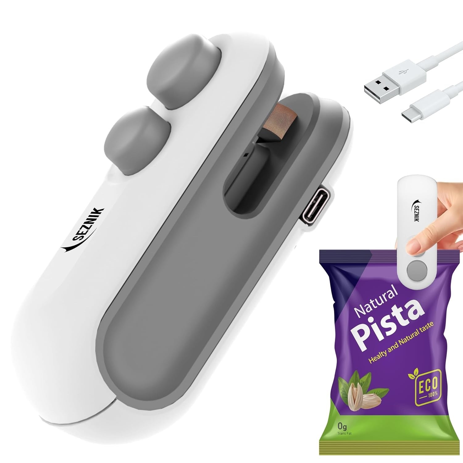 1 Pc Mini Heat Sealing Machine 2-In-1 Cutter & Sealer With USB Cable – Compact USB