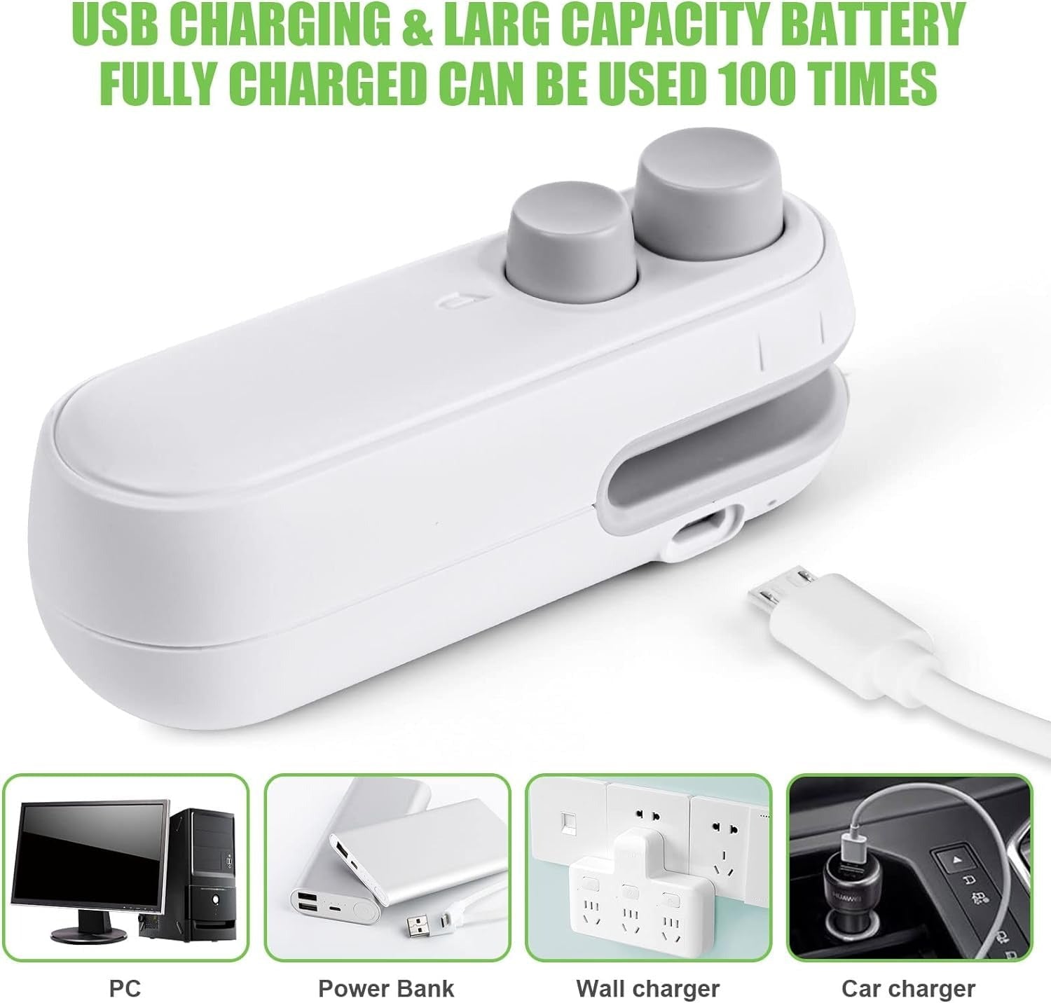 1 Pc Mini Heat Sealing Machine 2-In-1 Cutter & Sealer With USB Cable – Compact USB
