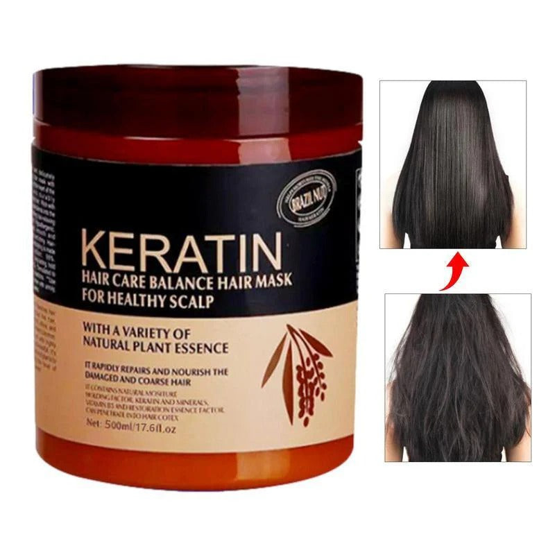 Professional Keratin Hair Repair Mask Deep Conditioning Treatment For Frizzy Damaged And Chemically Treated Hair -
